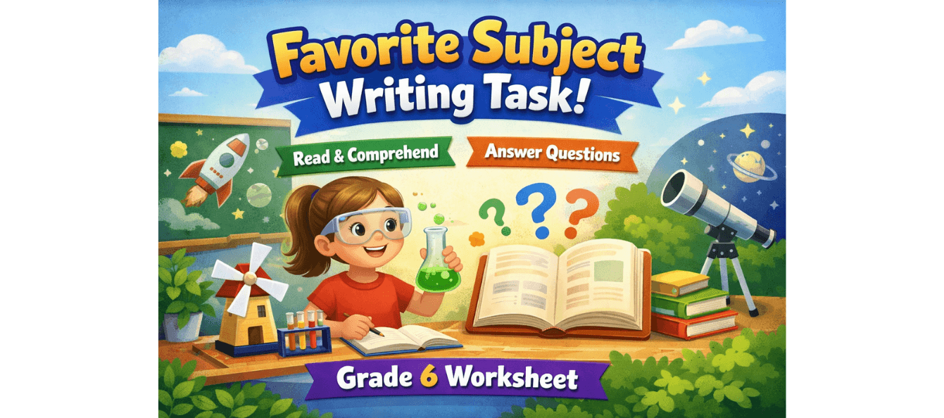 Favorite Subject Writing Task in This Grade 6 Worksheet.png