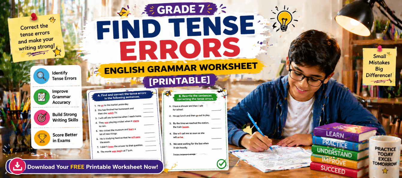 Find Tense Errors Grade 7 English Grammar Worksheet [Printable].png
