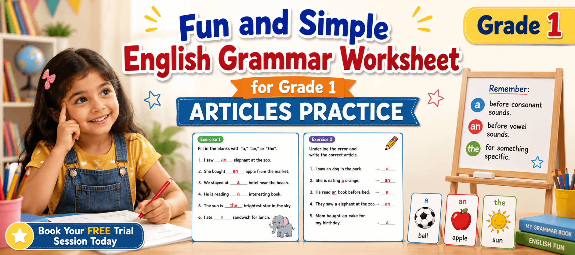 Fun A, An, The Exercises for Class 1 Practice.png