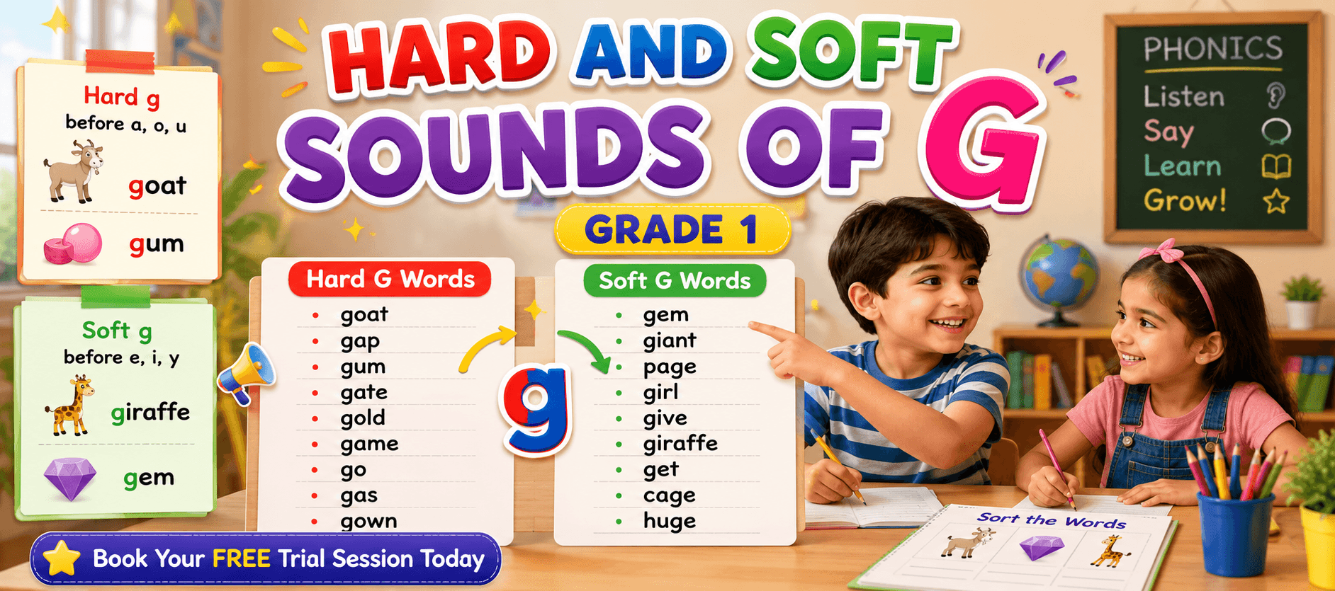 Fun Hard Soft G English Practice Worksheet for Class 1.png