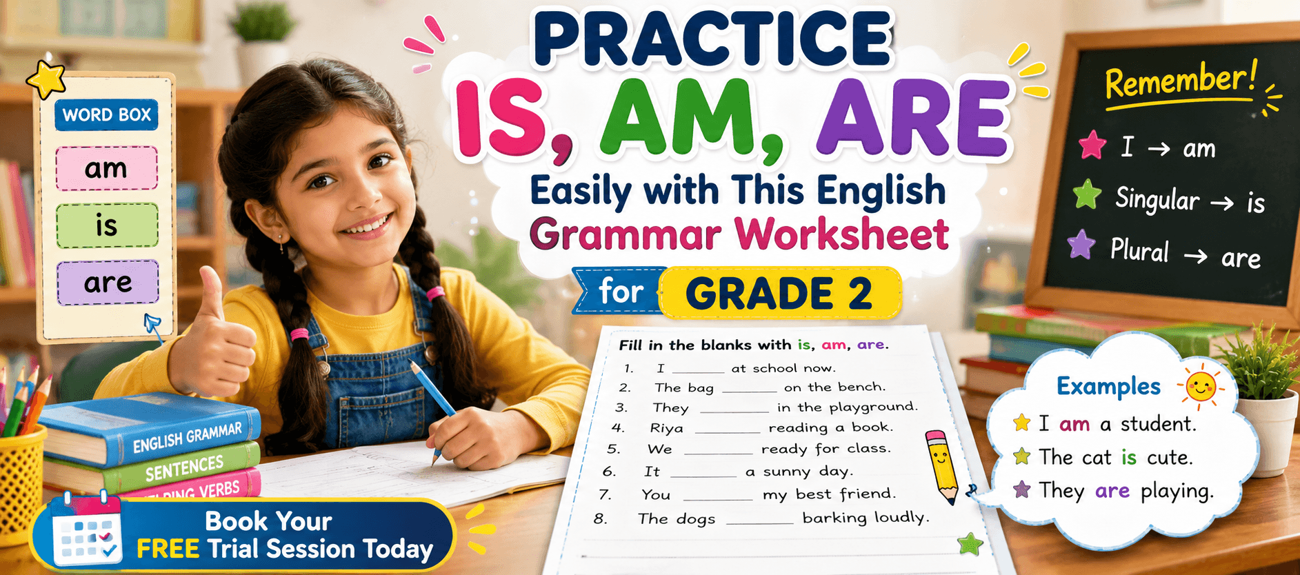 Fun Is, Am, Are Practice Worksheet for Grade 2 Students.png