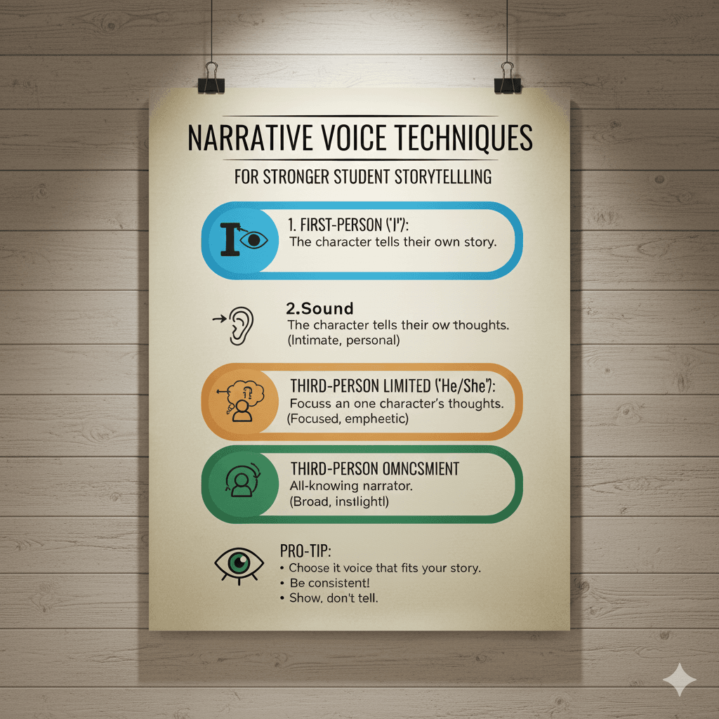 Narrative voice techniques examples