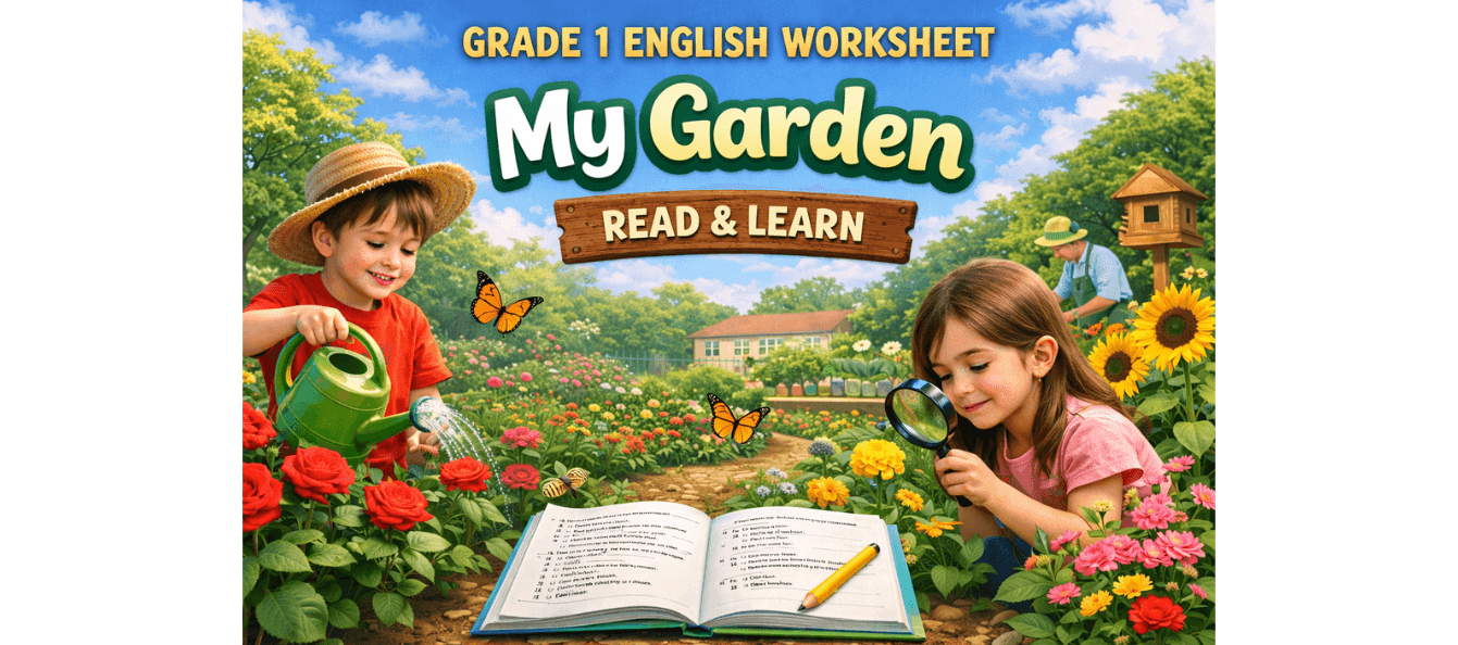 Grade 1 Reading Exercises My Garden Fun Story Worksheet.png