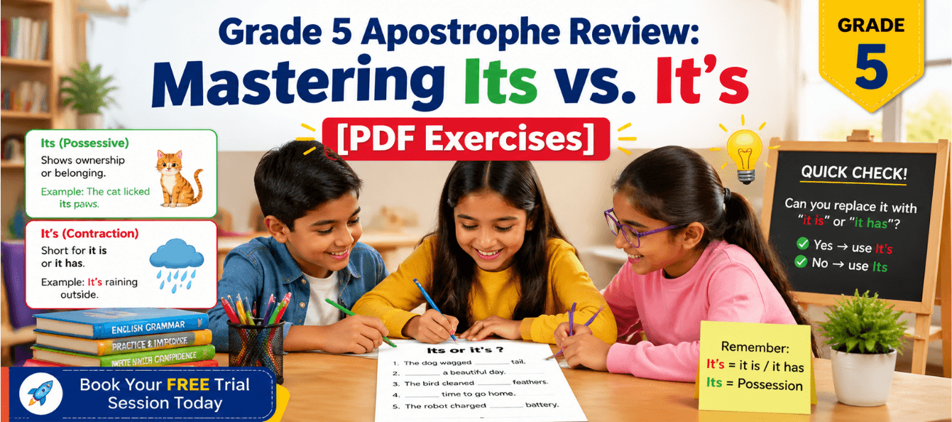 Grade 5 Apostrophe Review Mastering Its vs It’s [PDF Exercises].png