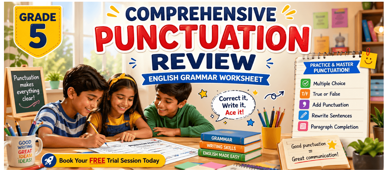 Grade 5 Comprehensive Punctuation Review [Practice PDF].png