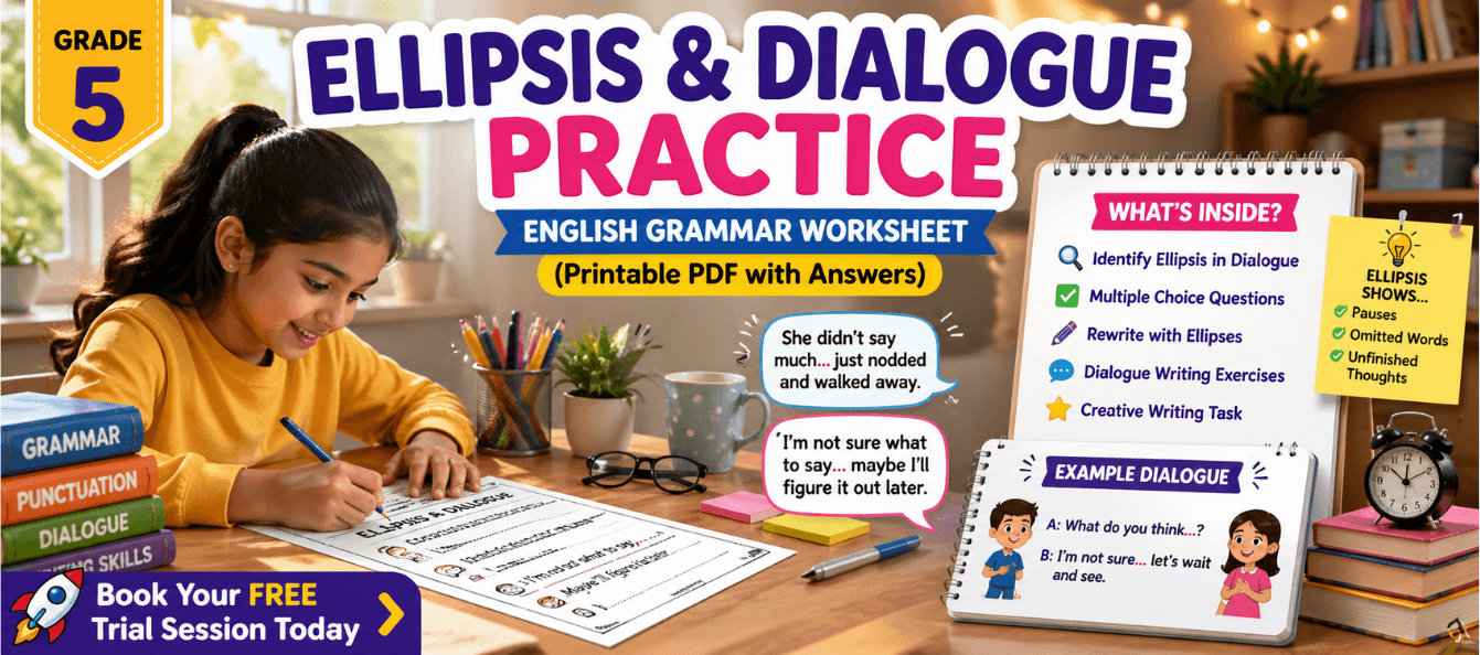 Grade 5 Ellipsis & Dialogue Practice [Printable PDF with Answers].png