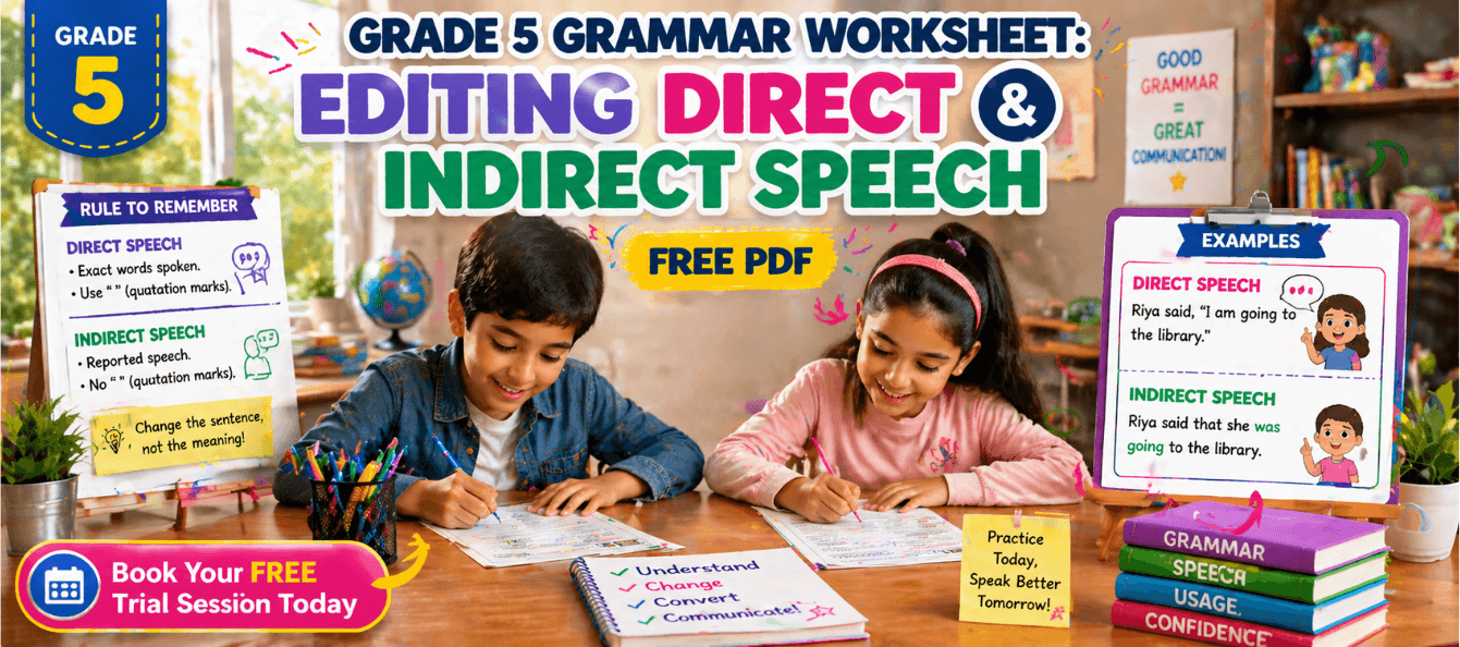 Grade 5 Grammar Worksheet_ Editing Direct Indirect Speech [Free PDF].png