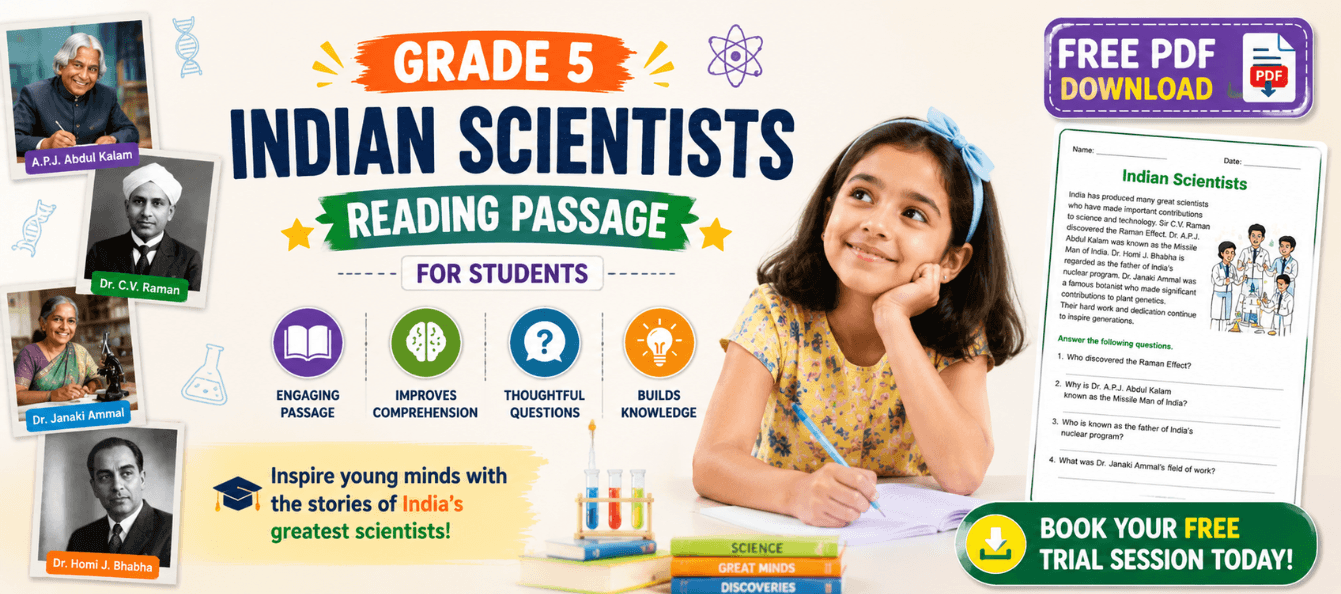 Grade 5 Indian Scientists Reading Passage for Students [Free PDF].png