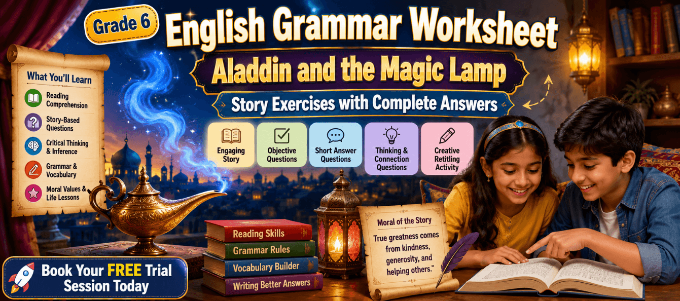 Grade 6 Aladdin and the Magic Lamp English Story Exercises.png