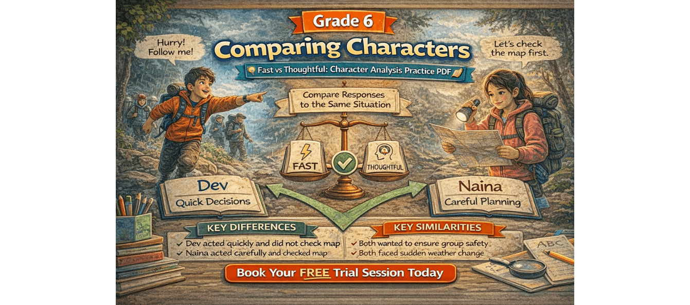 Grade 6 Comparing Characters Worksheet – Grammar Practice [Free PDF].png