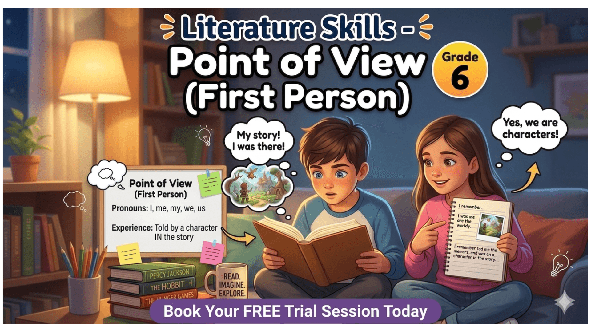 Grade 6 English Worksheet First Person Point of View .png