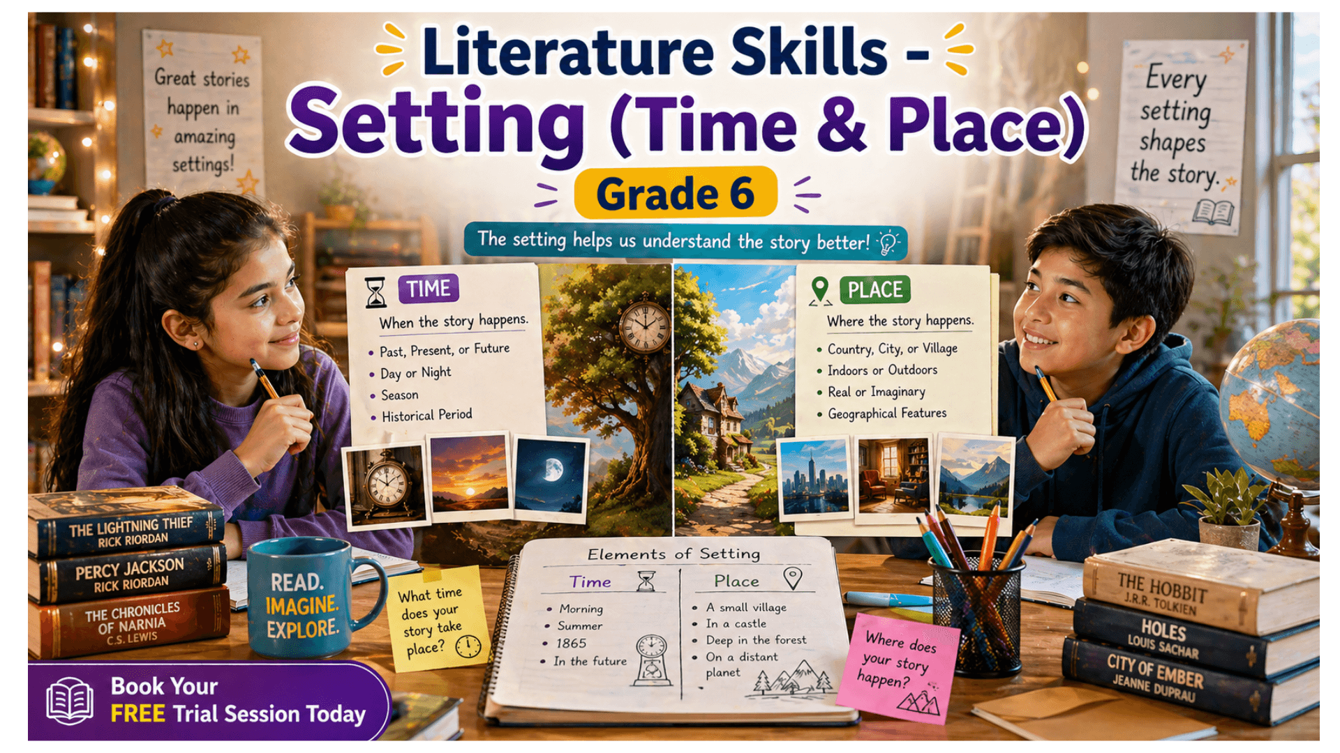 Grade 6 English Worksheet Setting (Time & Place) .png