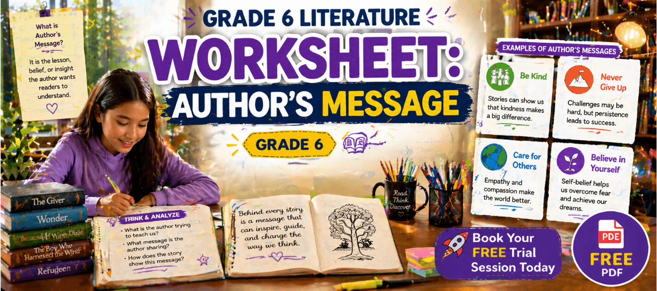 Grade 6 Literature Worksheet_ Author’s Message [Free PDF].png