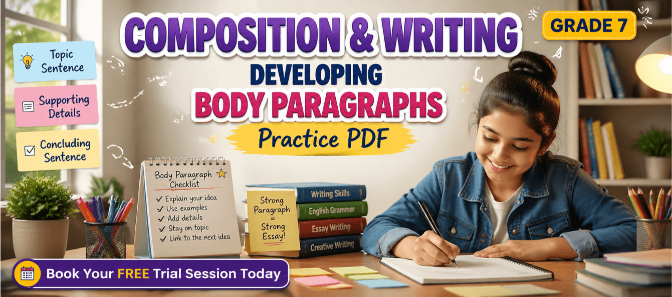 Grade 7 Composition & Writing Developing Body Paragraphs [Practice PDF].png