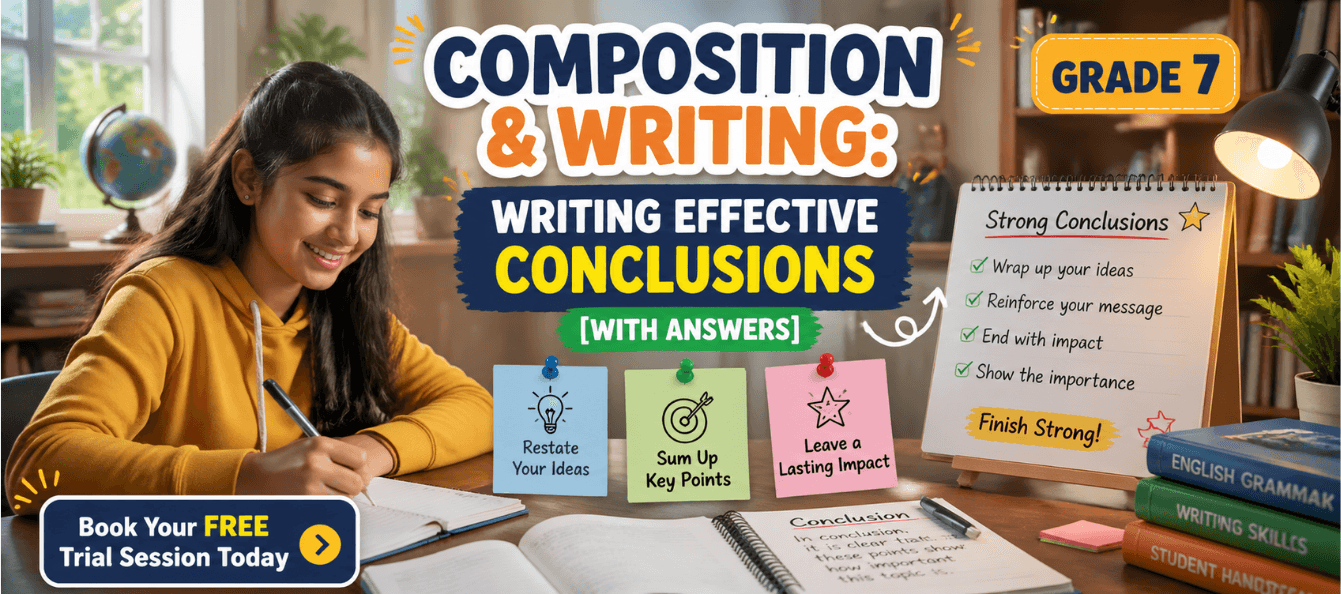 Grade 7 Composition & Writing Writing Effective Conclusions [With Answers].png