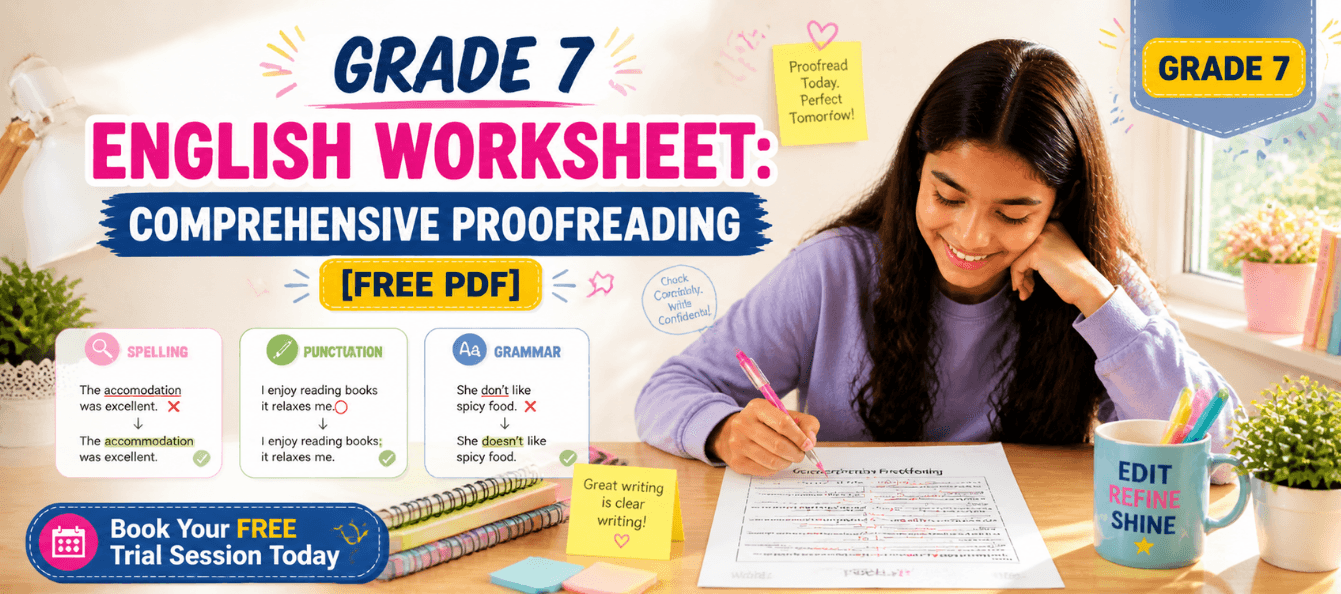 Grade 7 English Worksheet_ Comprehensive Proofreading [Free PDF].png