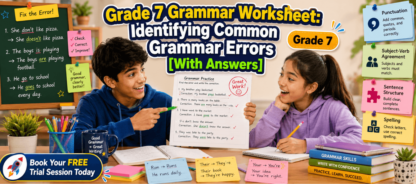 Grade 7 Grammar Worksheet Identifying Common Grammar Errors [With Answers].png