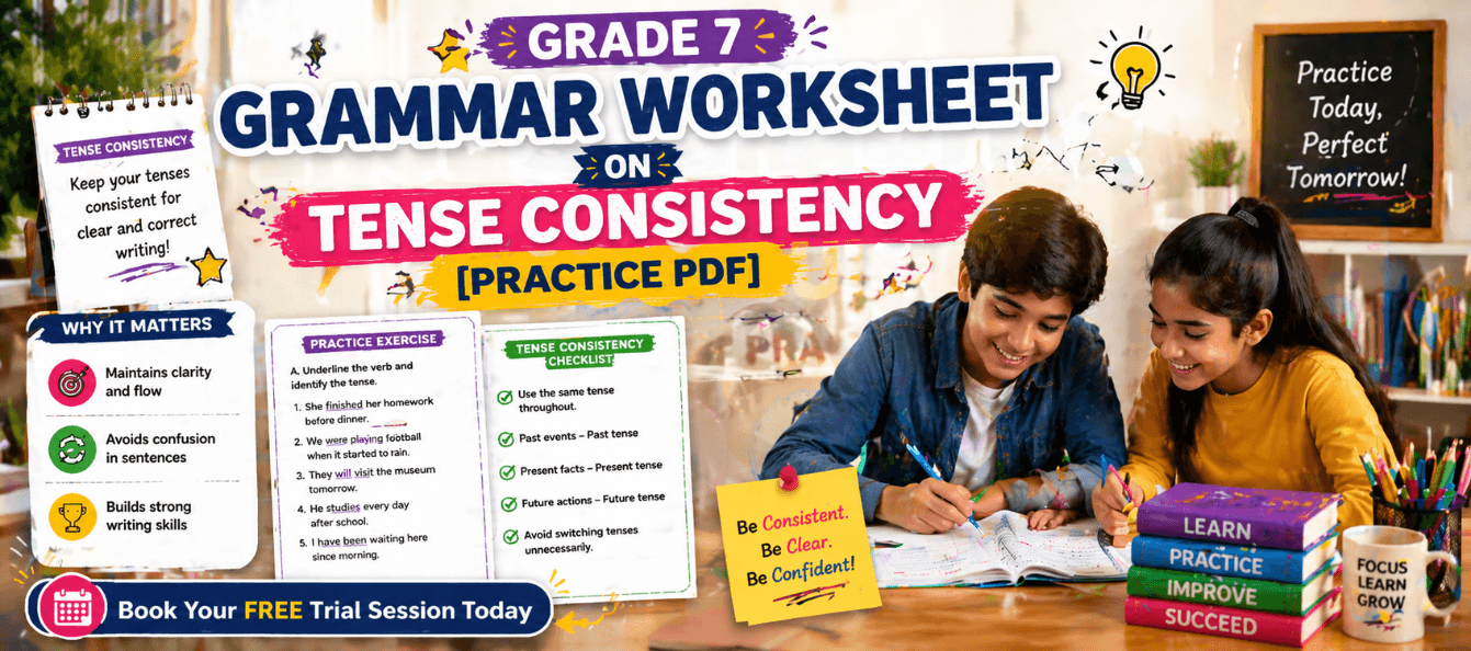 Grade 7 Grammar Worksheet on Tense Consistency [Practice PDF]