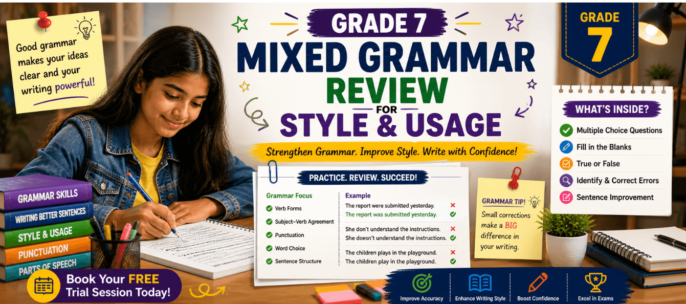 Grade 7 Mixed Grammar Review for Style and Usage [Free PDF].png