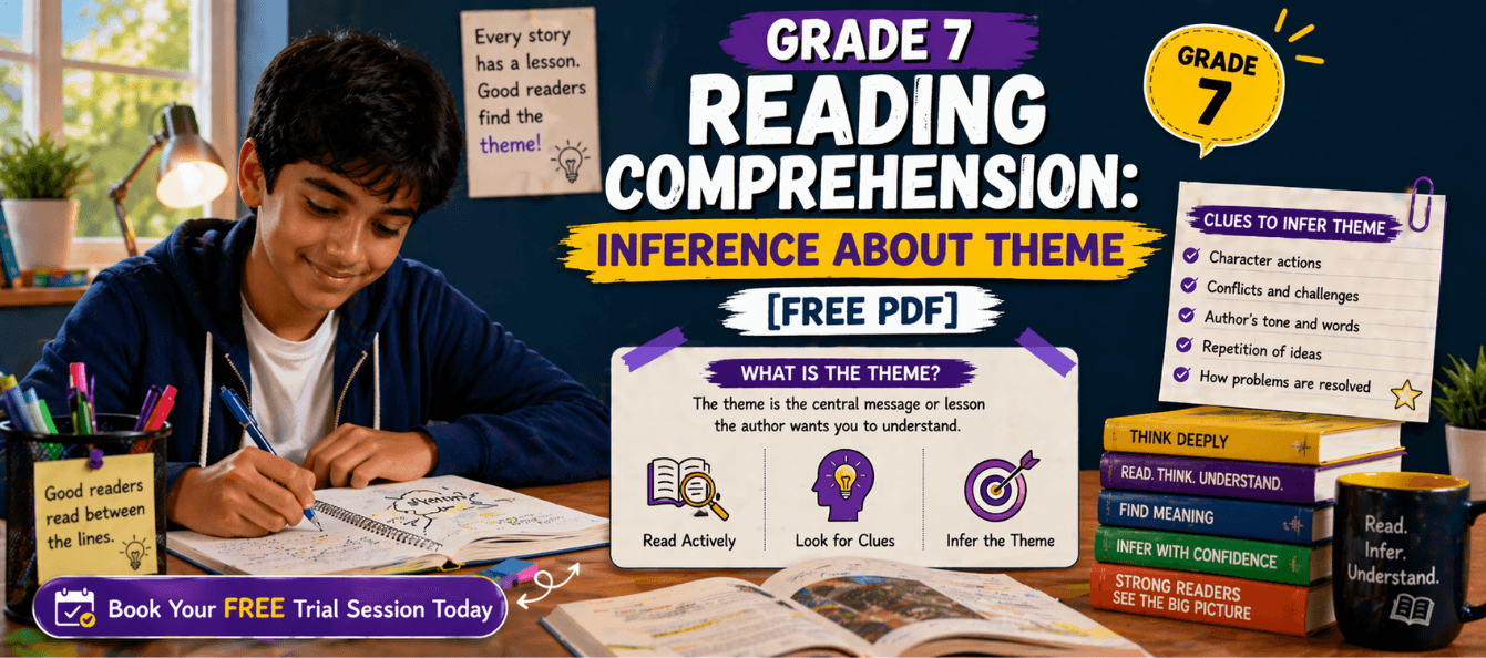 Grade 7 Reading Comprehension_ Inference About Theme [Free PDF].png