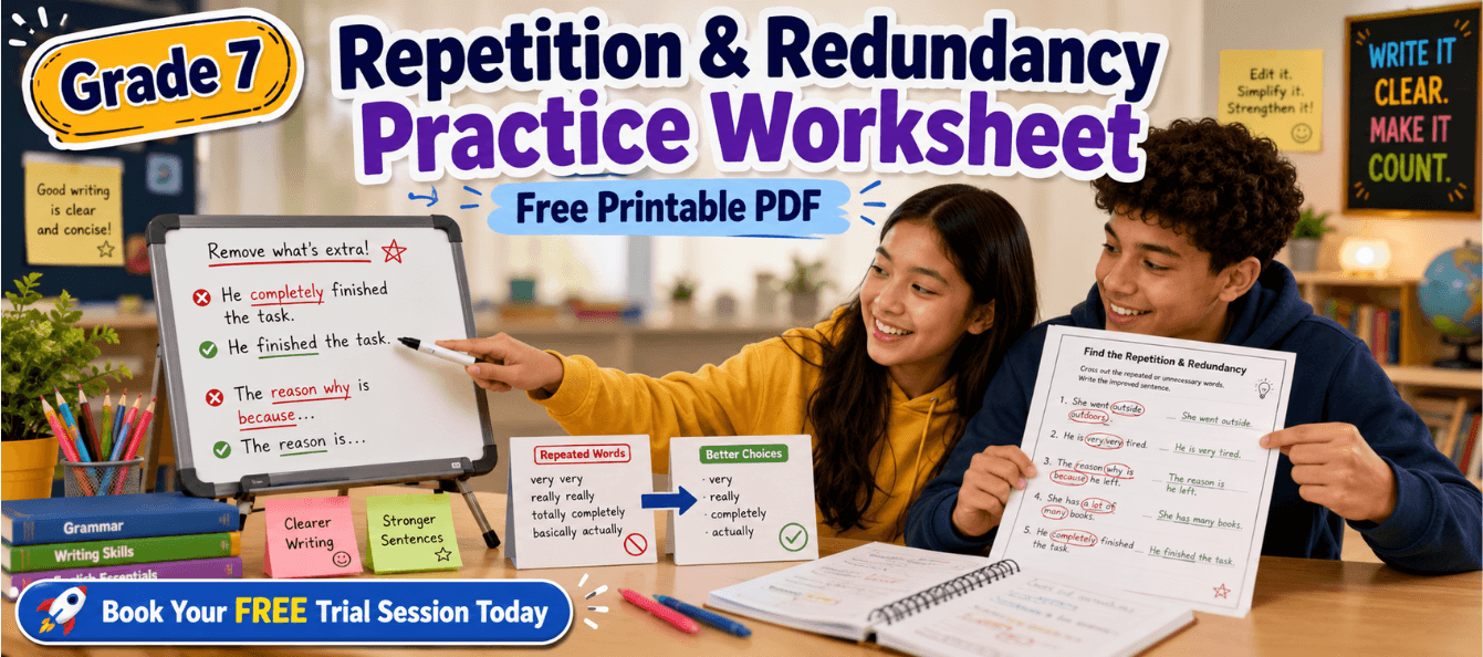Grade 7 Repetition & Redundancy Practice Worksheet [Free Printable PDF].png
