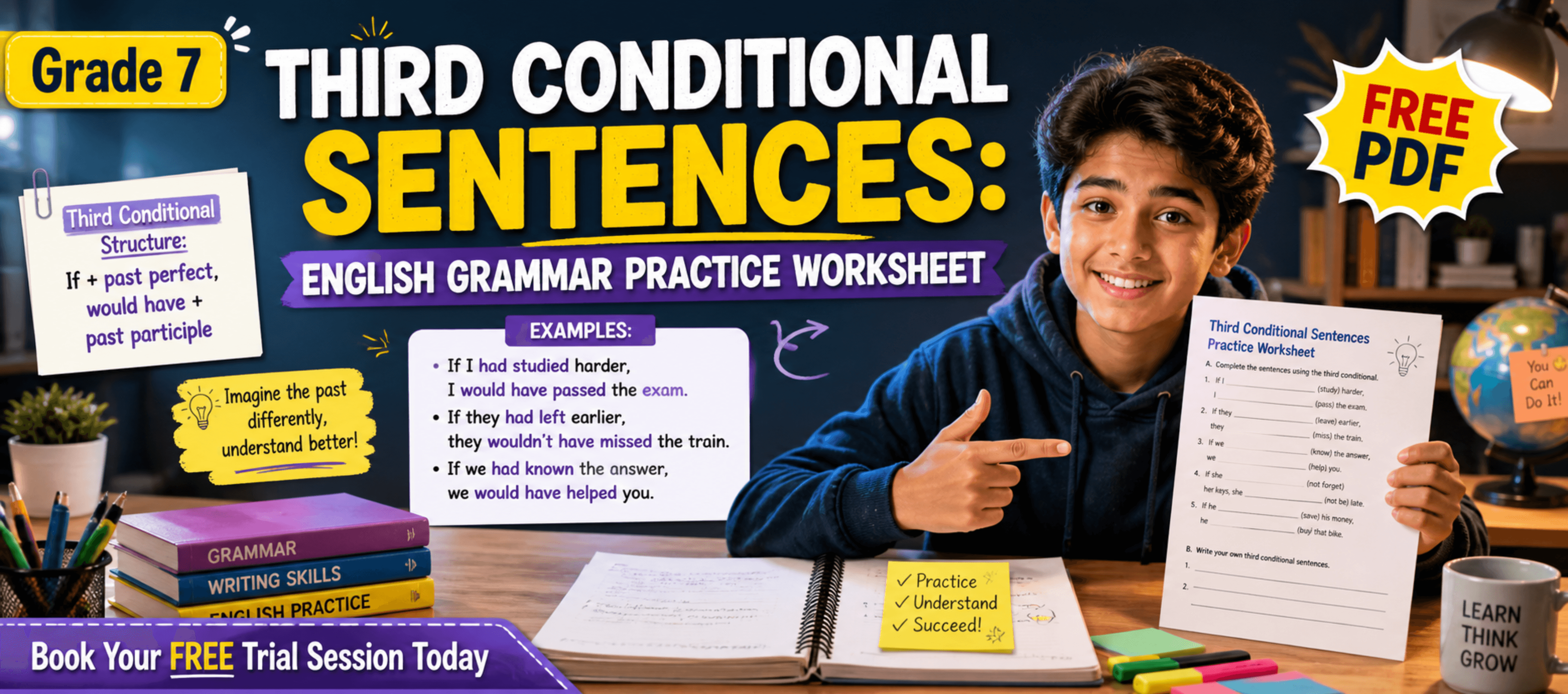 Grade 7 Third Conditional Sentences English Grammar Practice Worksheet [Free PDF].png