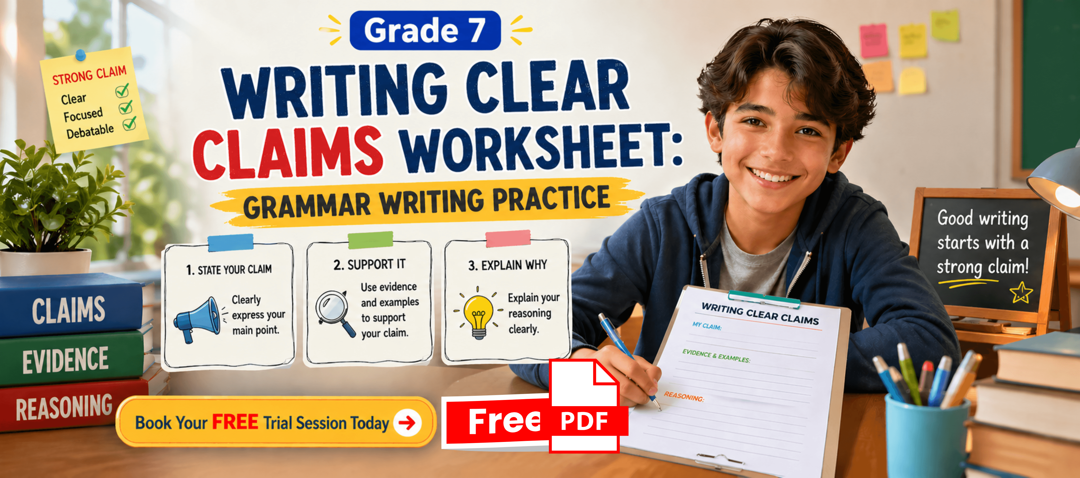 Grade 7 Writing Clear Claims Worksheet Grammar Writing Practice [Free PDF].png