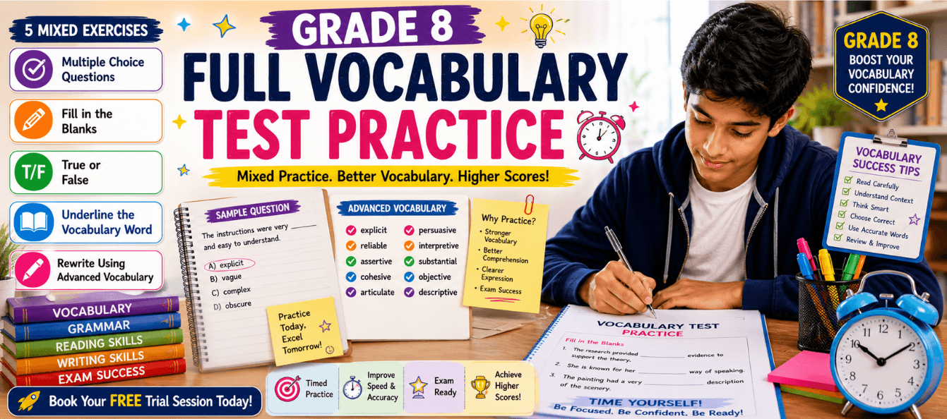 Grade 8 Full Vocabulary Test Practice Worksheet [Answers].png