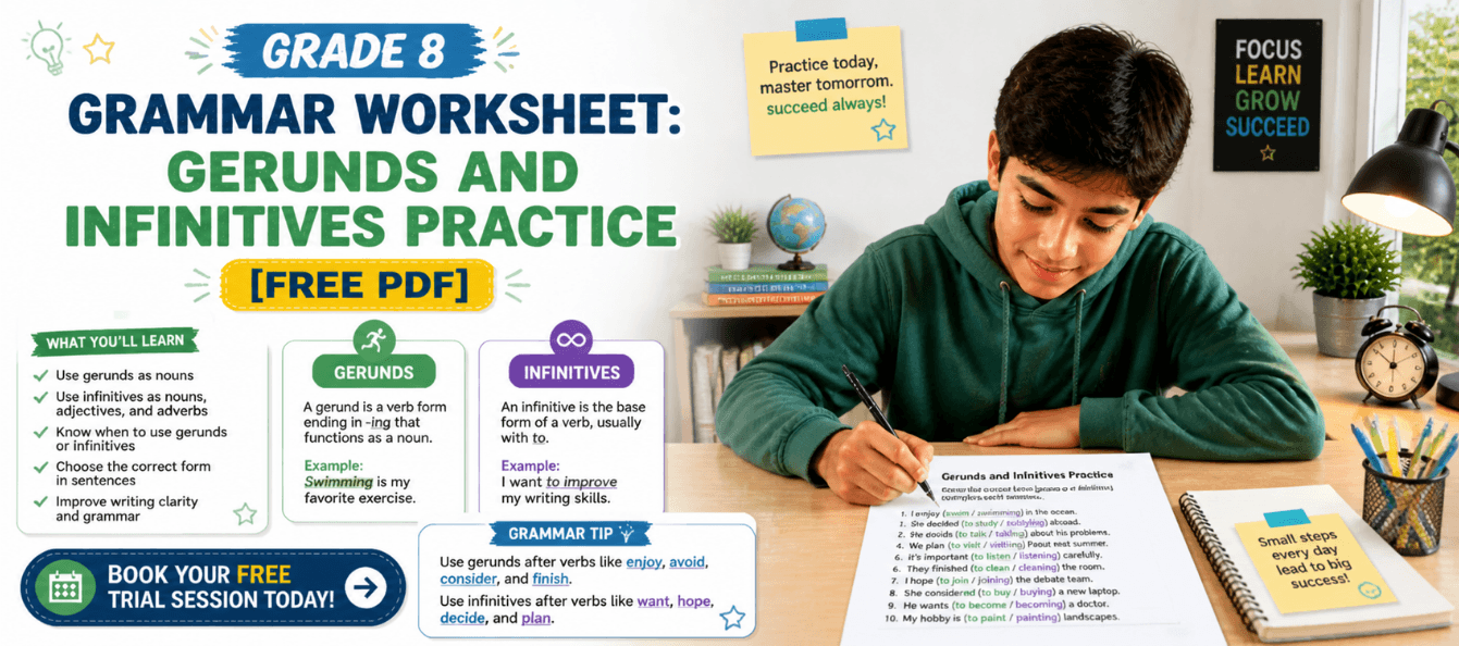 Grade 8 Grammar Worksheet_ Gerunds and Infinitives Practice [Free PDF].png