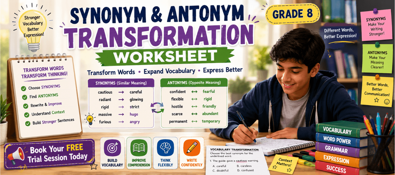 Grade 8 Synonym & Antonym Transformation Worksheet.png