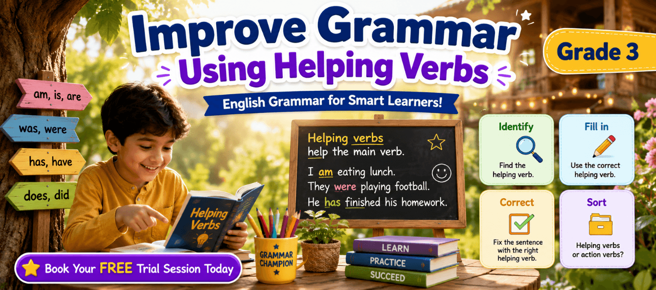 Improve Grammar Using Helping Verbs Worksheets for Grade 3.png
