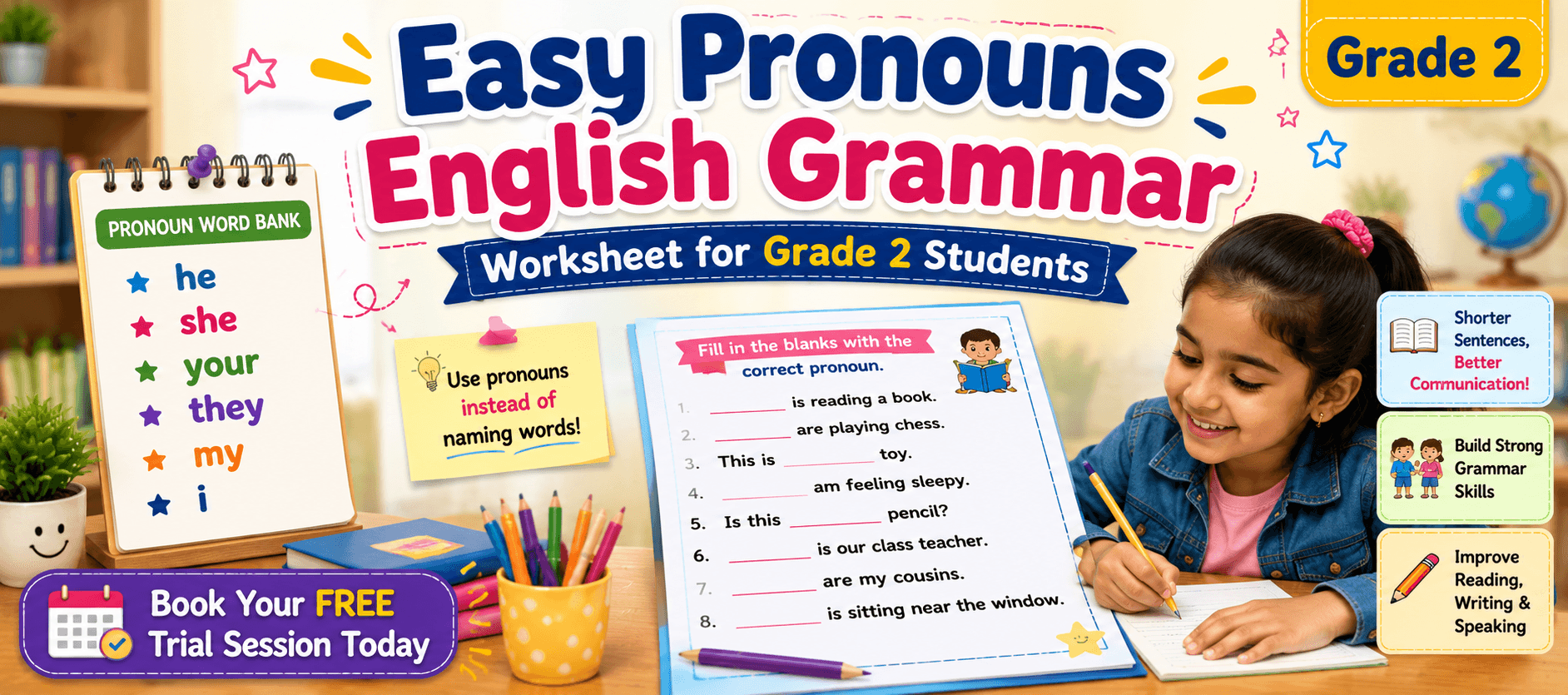 Learn Pronouns with Class 2 English Grammar PDF Worksheet.png