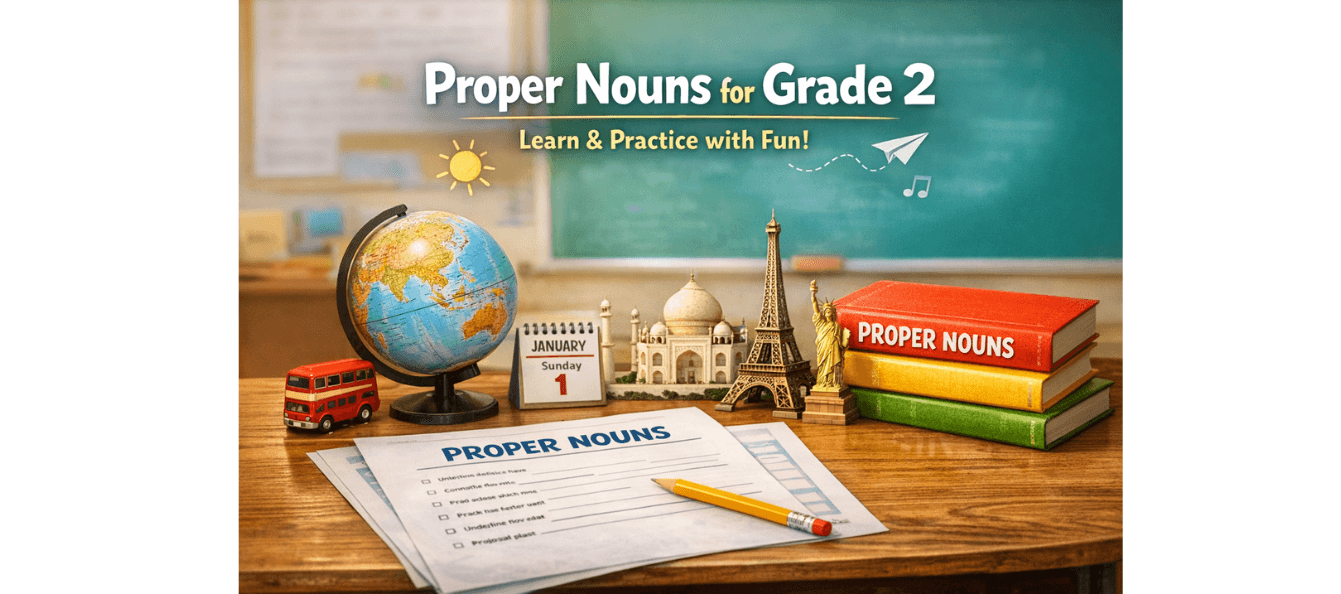 Learn Proper Nouns Class 2 Grammar Worksheet Free Printable.png