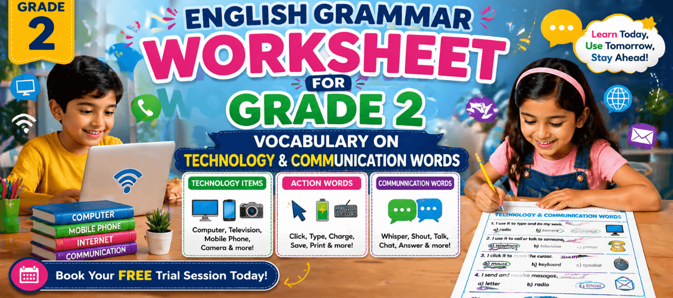 Learn Technology Words Class 2 English Worksheet for Kids.png