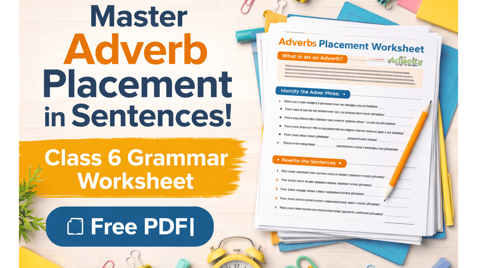 Master Adverb Placement in Sentences  Class 6 Grammar Worksheet [Free PDF].png
