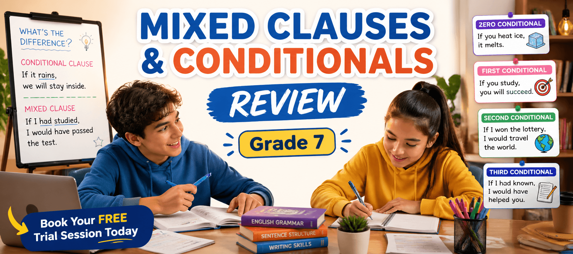 Mixed Clauses & Conditionals Review English Grammar Worksheet for Class 7 [Free PDF].png