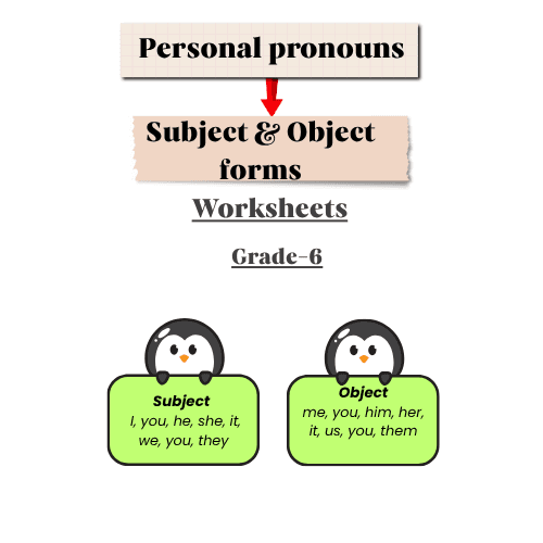Personal Pronouns English Worksheet Grade 6