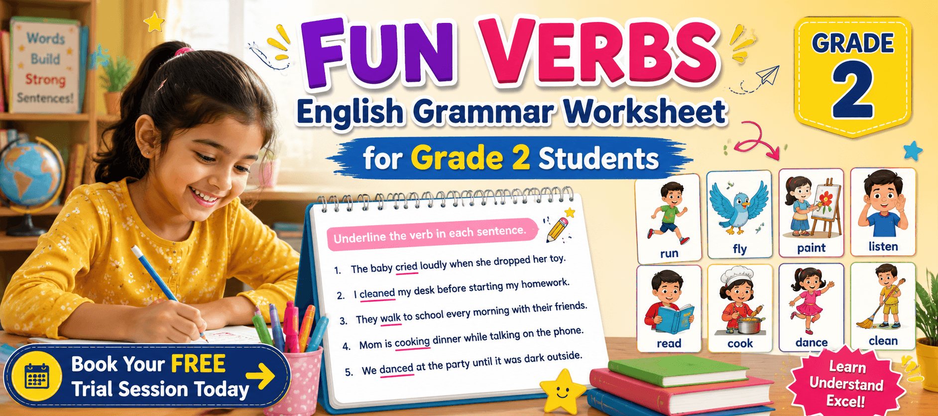 Printable Action Words Worksheet for Class 2 Learners.png