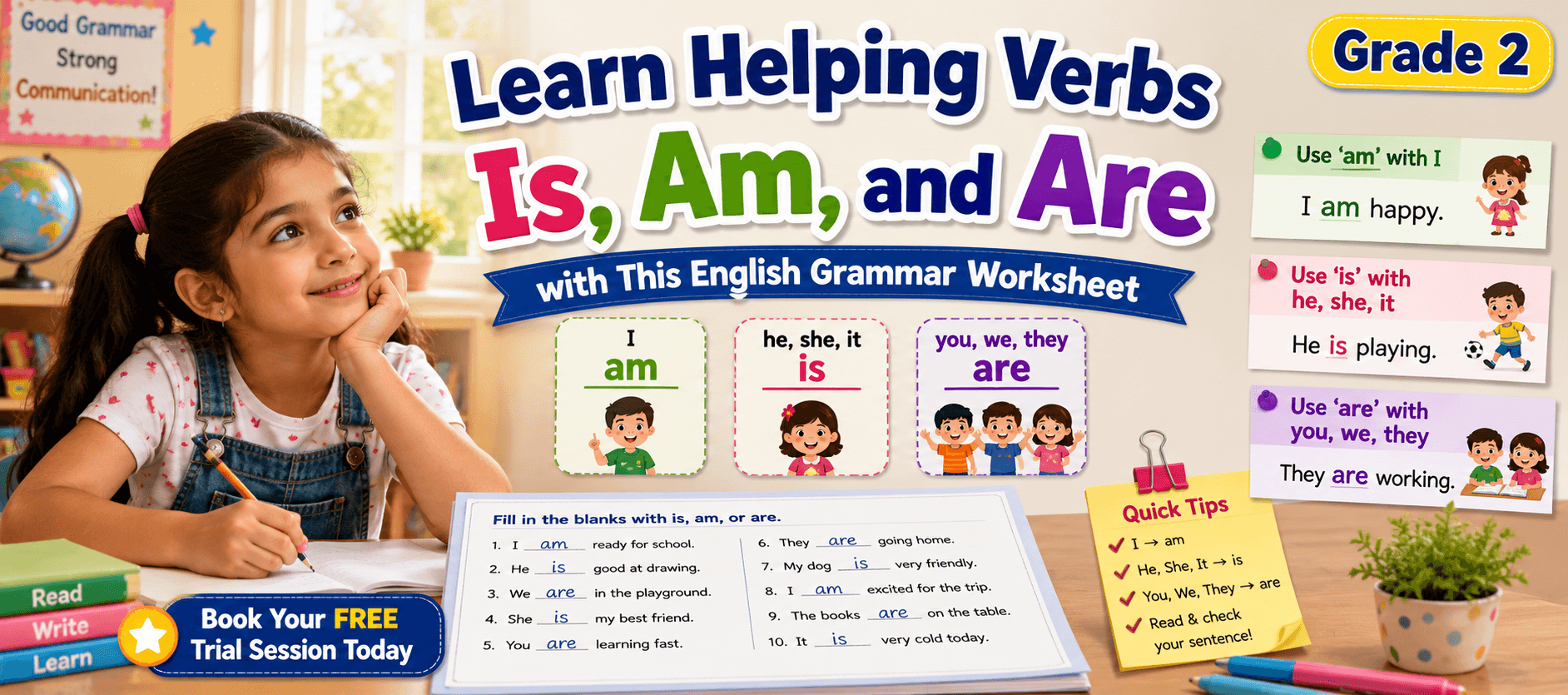 Printable Helping Verbs Exercises for Grade 2 Kids.png