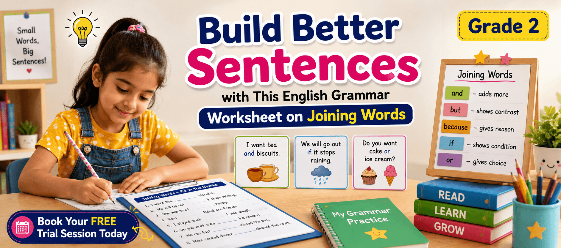 Printable Joining Words English Grammar Worksheet for Class 2.png