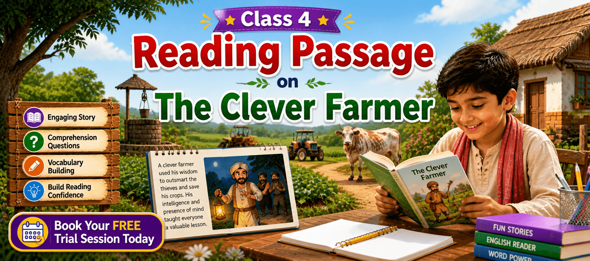 Printable Story Comprehension PDF on The Clever Farmer.png
