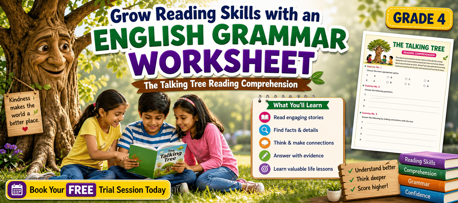 Printable Story Comprehension PDF on The Talking Tree.png