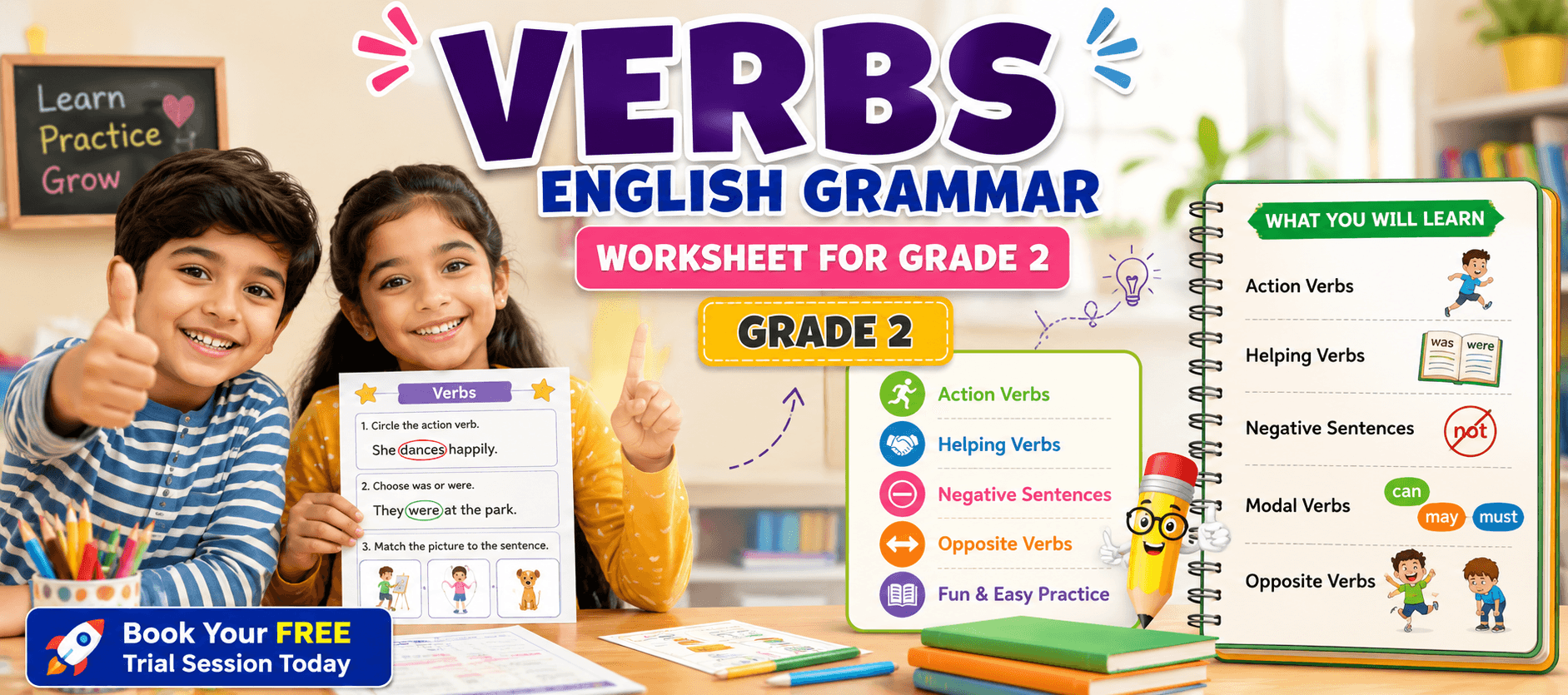 Printable Verb Sentence Exercises for Grade 2 Kids.png