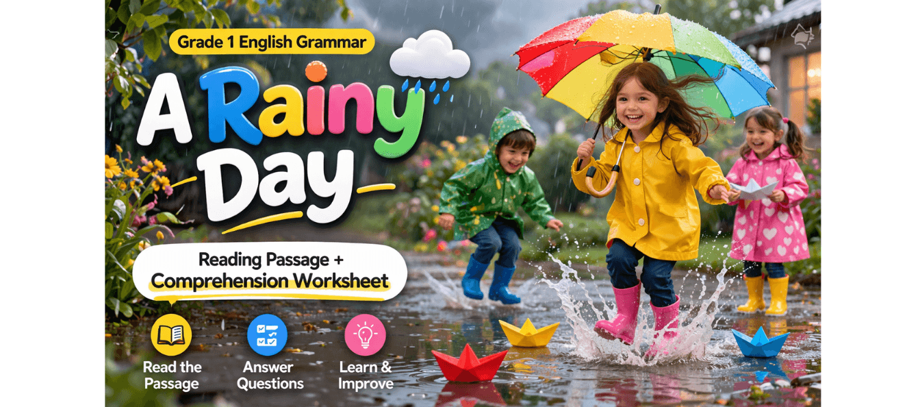 Rainy Day Story Reading Worksheet for Class 1 Students.png