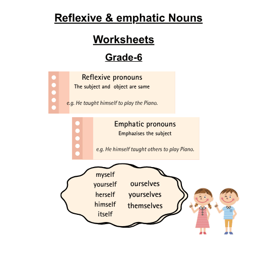 Reflexive and Emphatic Pronouns Worksheet Grade 6