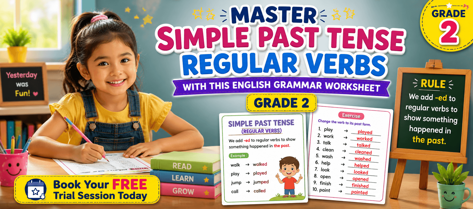 Regular Verbs Worksheet for Grade 2 with Examples & PDF.png