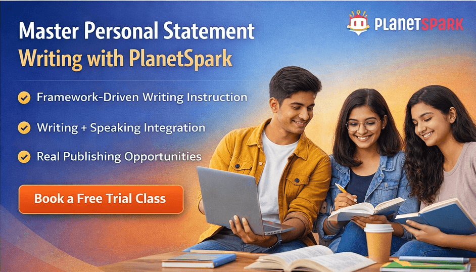 teen students improving personal statement writing skills through planetspark writing program