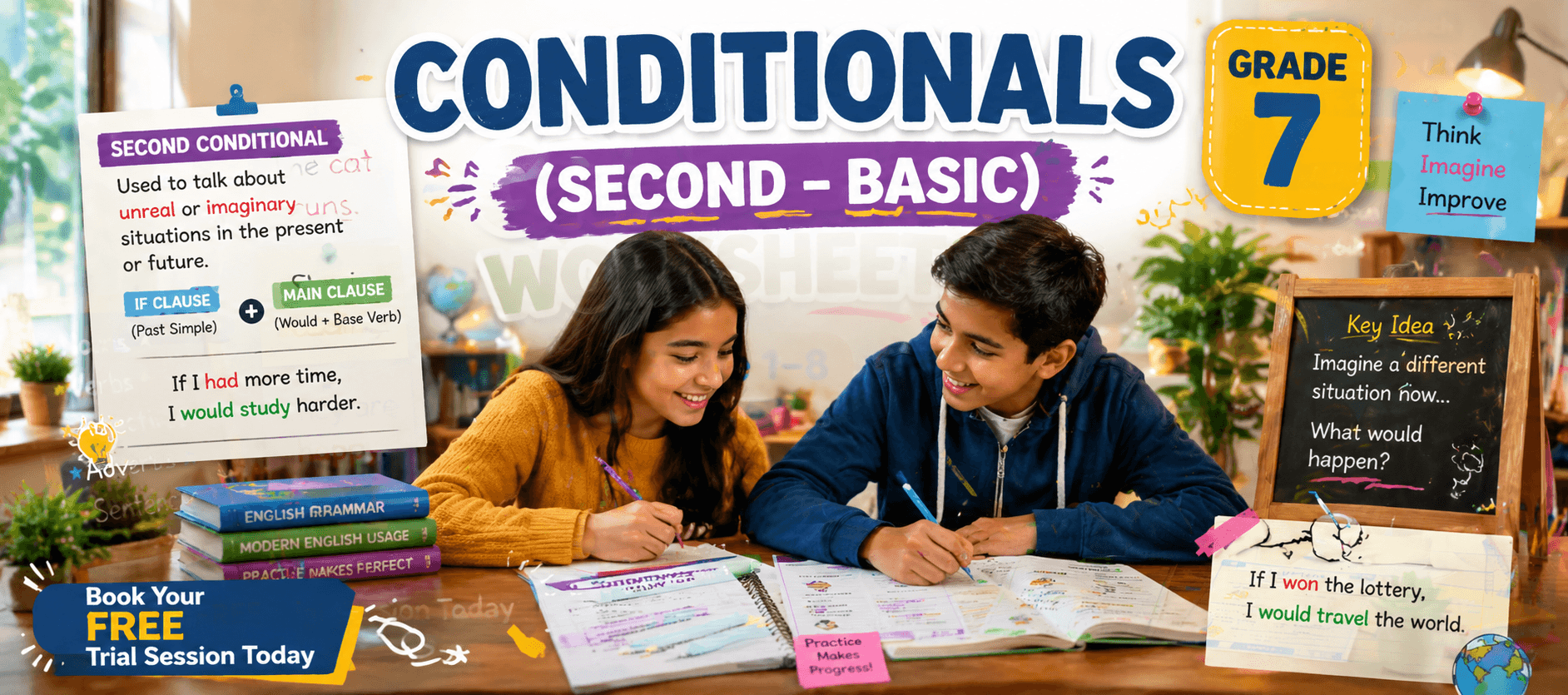 Second Conditionals (Basic) Printable Grammar Worksheet for Class 7 [PDF].png