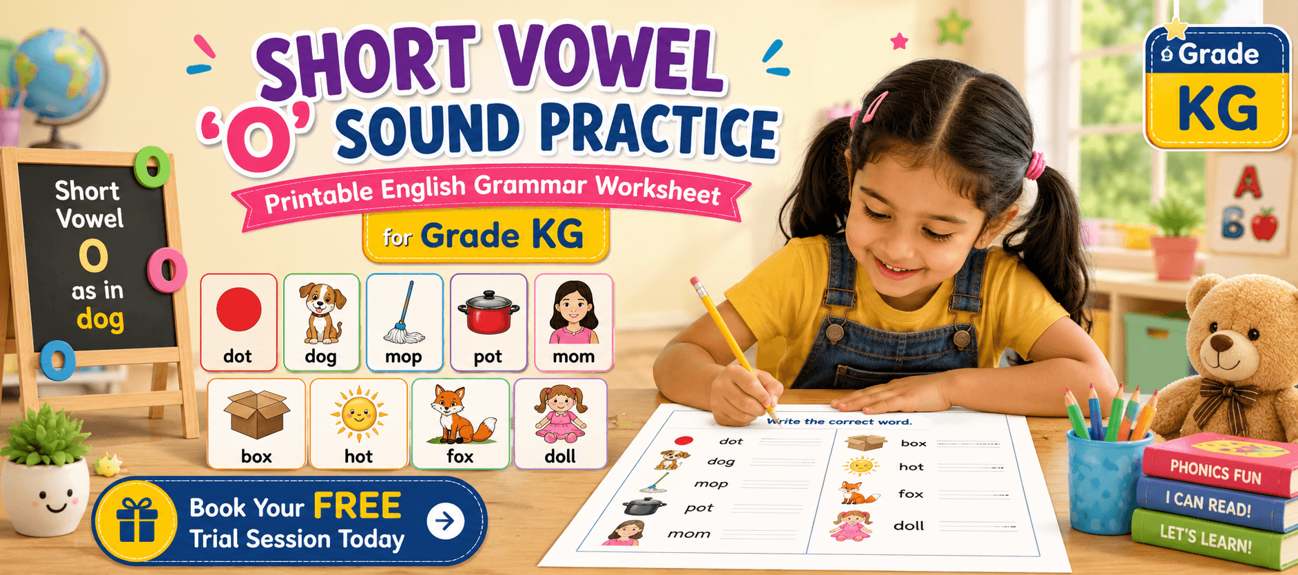 Short Vowel O Sound Exercises for Class 1 English Practice.png
