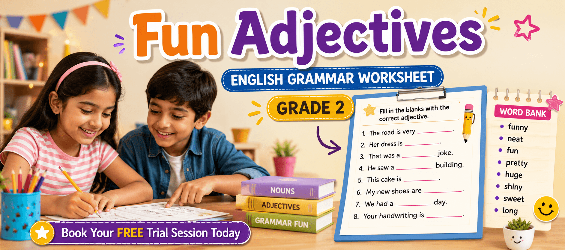 Simple Adjectives Practice Worksheet for Grade 2 Learners.png